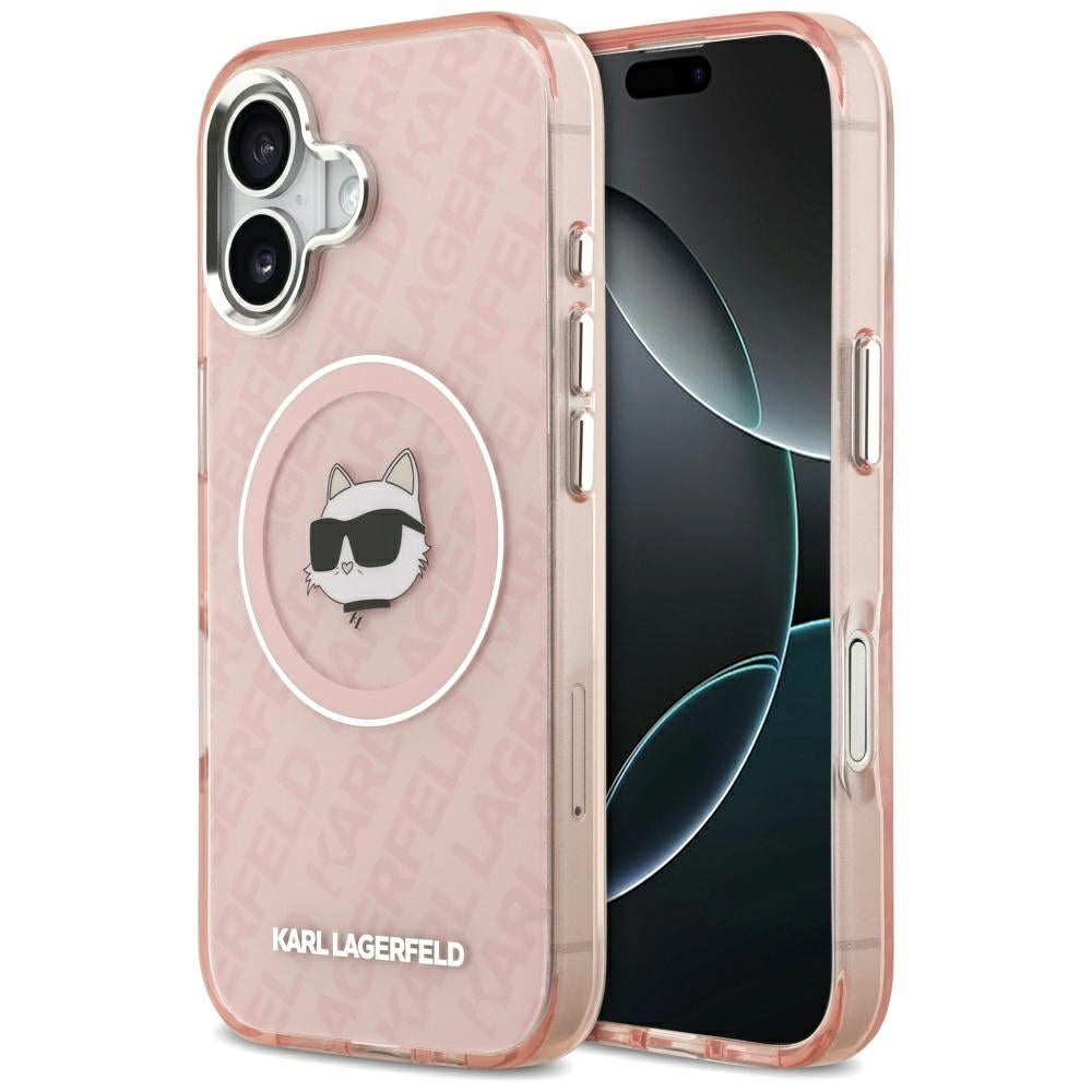 Husa MagSafe za Apple iPhone 17, Karl Lagerfeld, IML Choupette`s Head, Roza