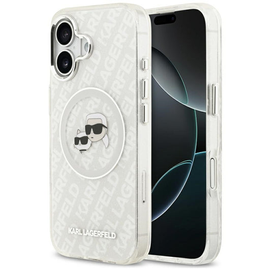 Futrola MagSafe za Apple iPhone 17, Karl Lagerfeld, IML Glitter Karl & Choupette`s Heads, Siva