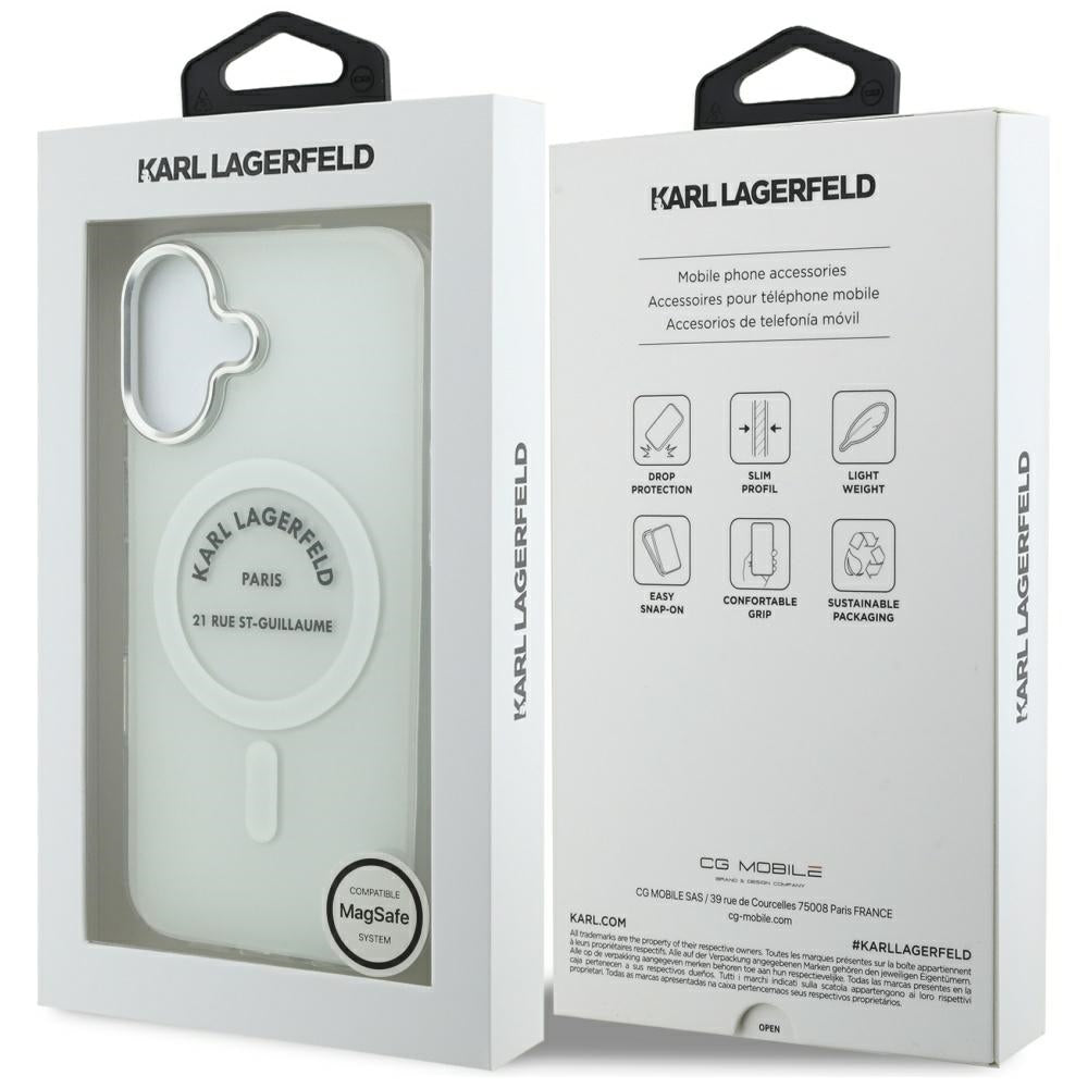 Husa MagSafe za Apple iPhone 17, Karl Lagerfeld, IML Logo RSG, Prozirna