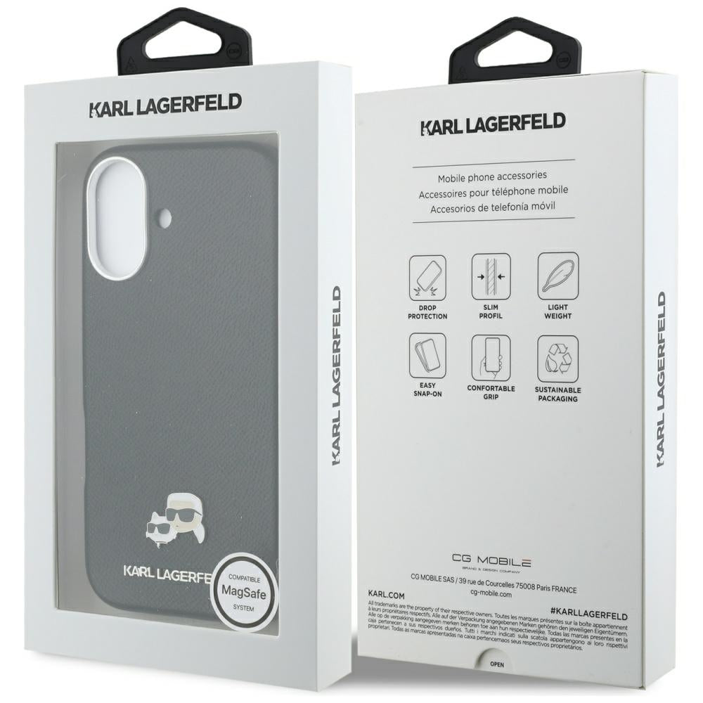 Futrola MagSafe za Apple iPhone 17, Karl Lagerfeld, Karl & Choupette Head's Pin, Crna