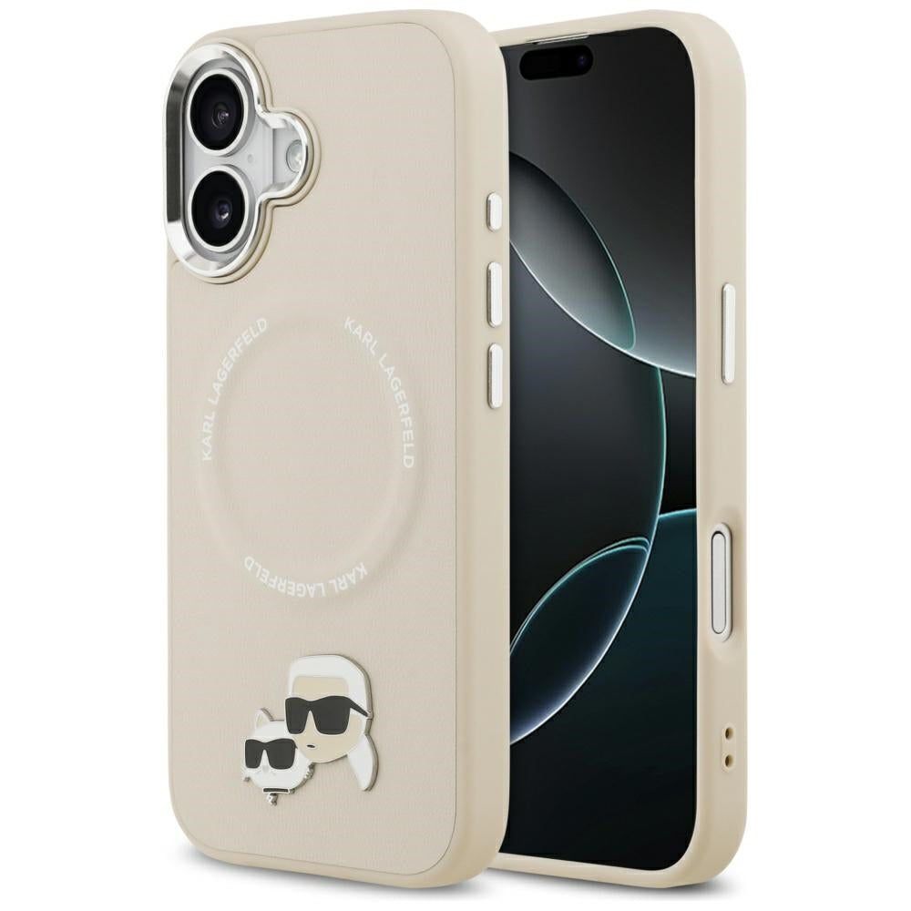 MagSafe futrola za Apple iPhone 17, Karl Lagerfeld, Karl & Choupette Pins, Bež