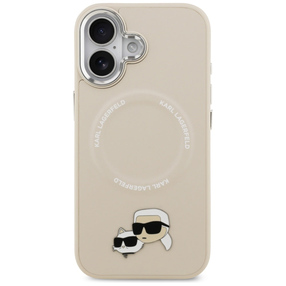 MagSafe futrola za Apple iPhone 17, Karl Lagerfeld, Karl & Choupette Pins, Bež