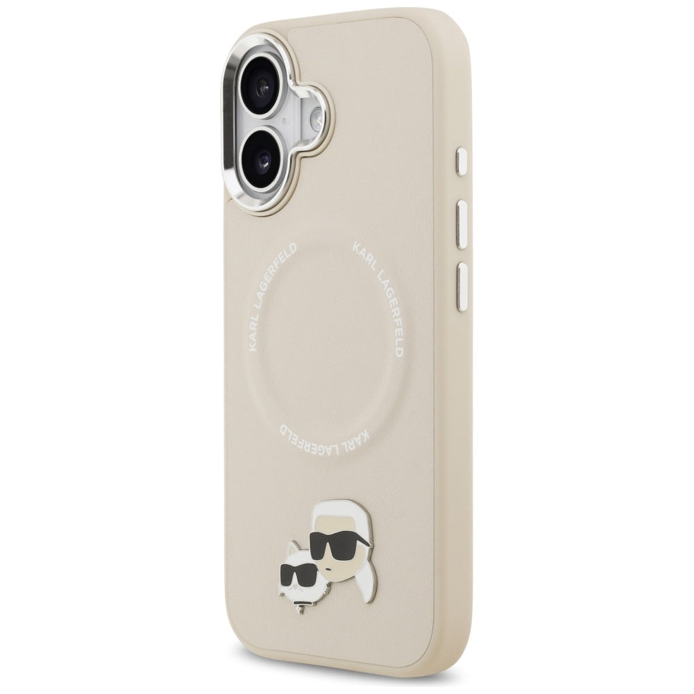 MagSafe futrola za Apple iPhone 17, Karl Lagerfeld, Karl & Choupette Pins, Bež
