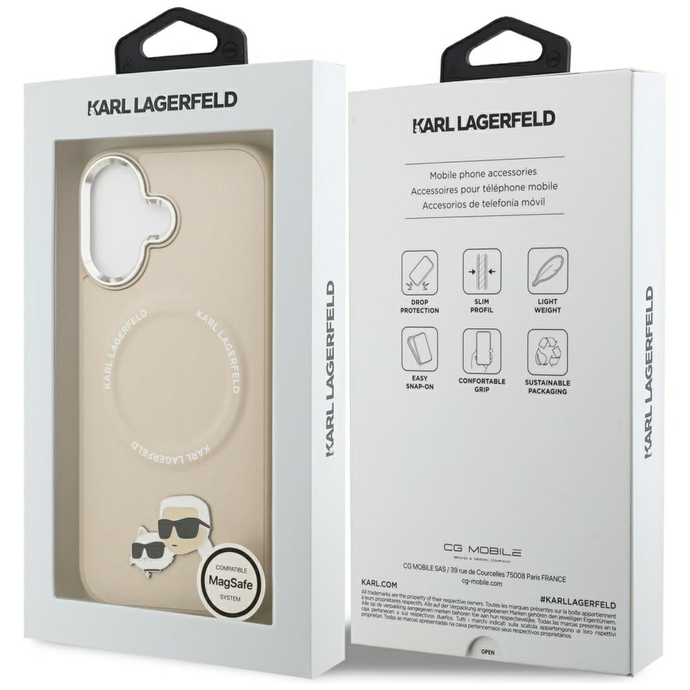 MagSafe futrola za Apple iPhone 17, Karl Lagerfeld, Karl & Choupette Pins, Bež