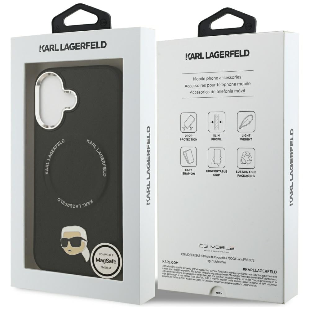 MagSafe futrola za Apple iPhone 17, Karl Lagerfeld, Karl Pin, Crna