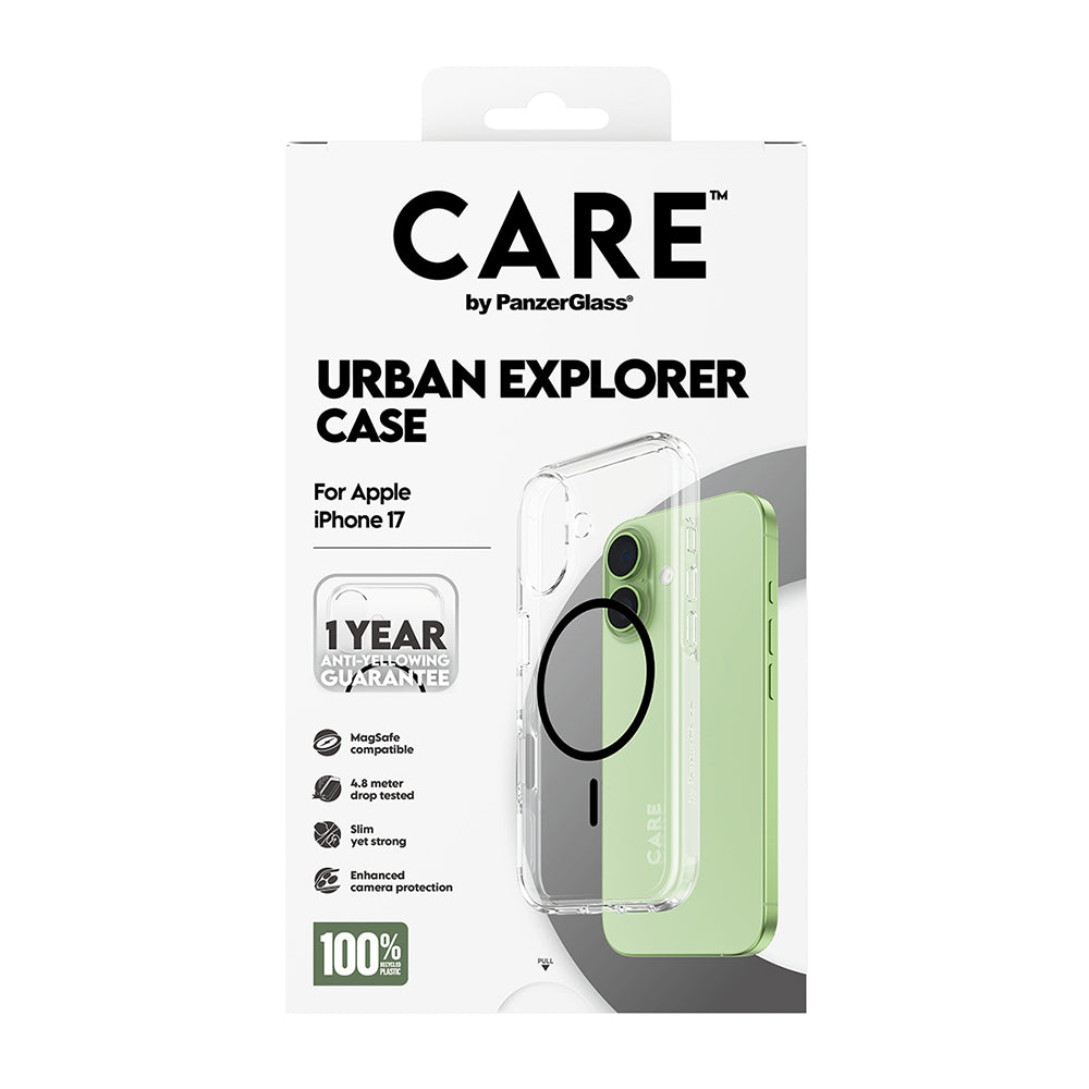 MagSafe futrola za Apple iPhone 17, PanzerGlass, Care Urban Explorer, Crna Prozirnost