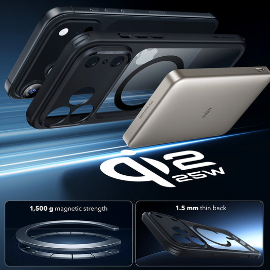 Futrola MagSafe za Apple iPhone 17 Pro, ESR, Classic Hybrid, Crno Prozirna