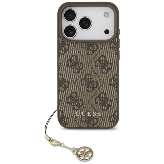 MagSafe futrola za Apple iPhone 17 Pro, Guess, 4G Charm Cradle, smeđa