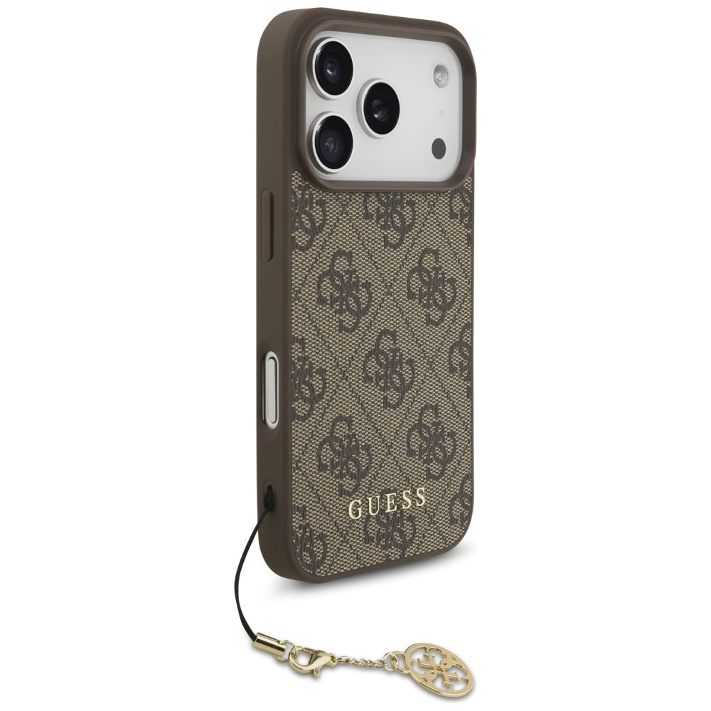 MagSafe futrola za Apple iPhone 17 Pro, Guess, 4G Charm Cradle, smeđa