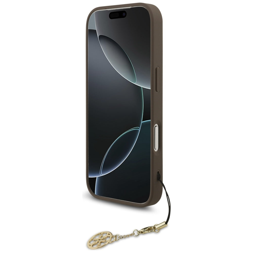 MagSafe futrola za Apple iPhone 17 Pro, Guess, 4G Charm Cradle, smeđa
