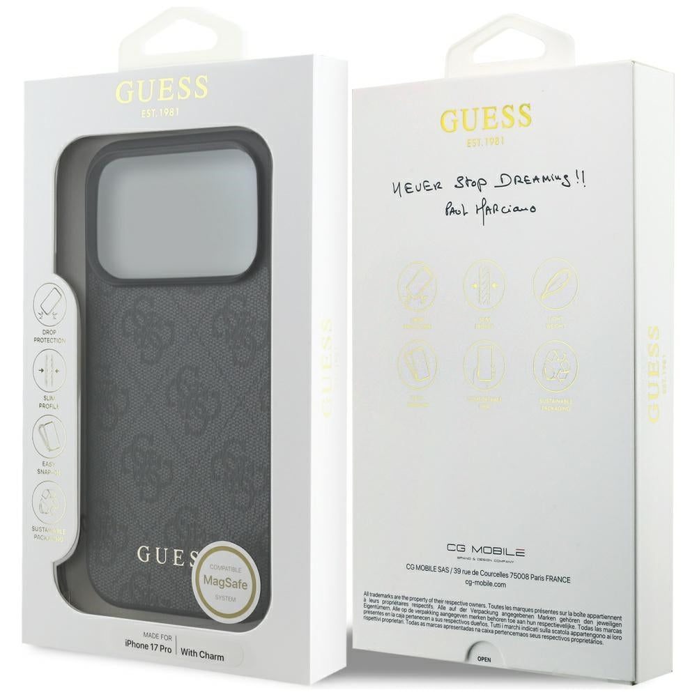 MagSafe futrola za Apple iPhone 17 Pro, Guess, 4G Charm Cradle, Crna