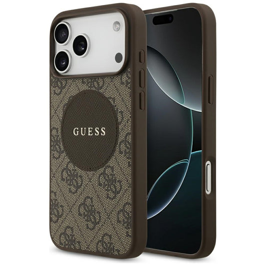 MagSafe futrola za Apple iPhone 17 Pro, Guess, 4G Circle Classic Logo, smeđa