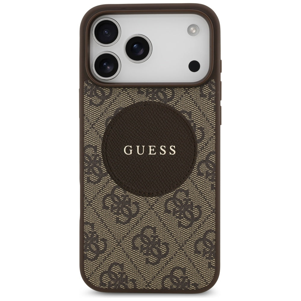 MagSafe futrola za Apple iPhone 17 Pro, Guess, 4G Circle Classic Logo, smeđa