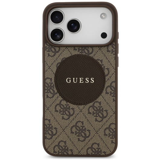 MagSafe futrola za Apple iPhone 17 Pro, Guess, 4G Circle Classic Logo, smeđa