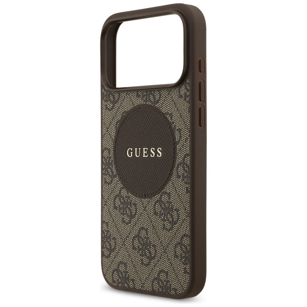 MagSafe futrola za Apple iPhone 17 Pro, Guess, 4G Circle Classic Logo, smeđa