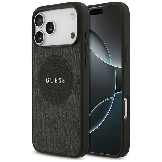 MagSafe futrola za Apple iPhone 17 Pro, Guess, 4G Circle Classic Logo, Crna