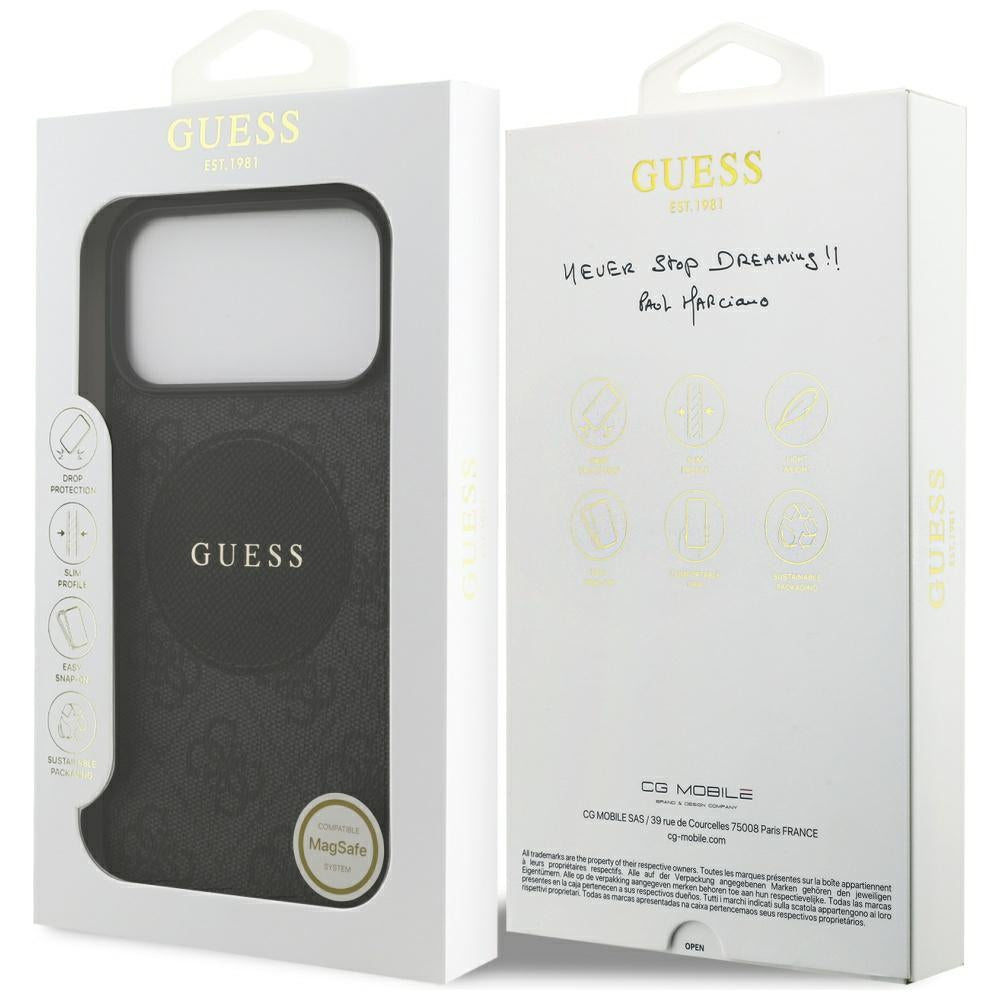 MagSafe futrola za Apple iPhone 17 Pro, Guess, 4G Circle Classic Logo, Crna