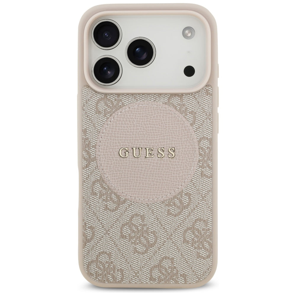 MagSafe futrola za Apple iPhone 17 Pro, Guess, 4G Circle Classic Logo, Roza
