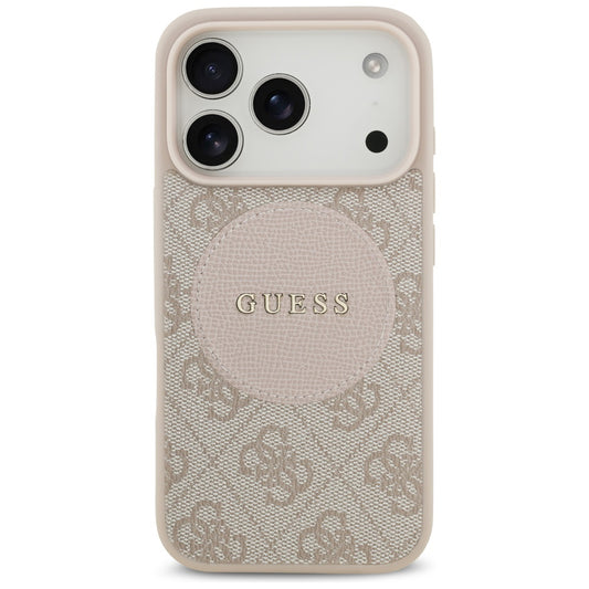 MagSafe futrola za Apple iPhone 17 Pro, Guess, 4G Circle Classic Logo, Roza