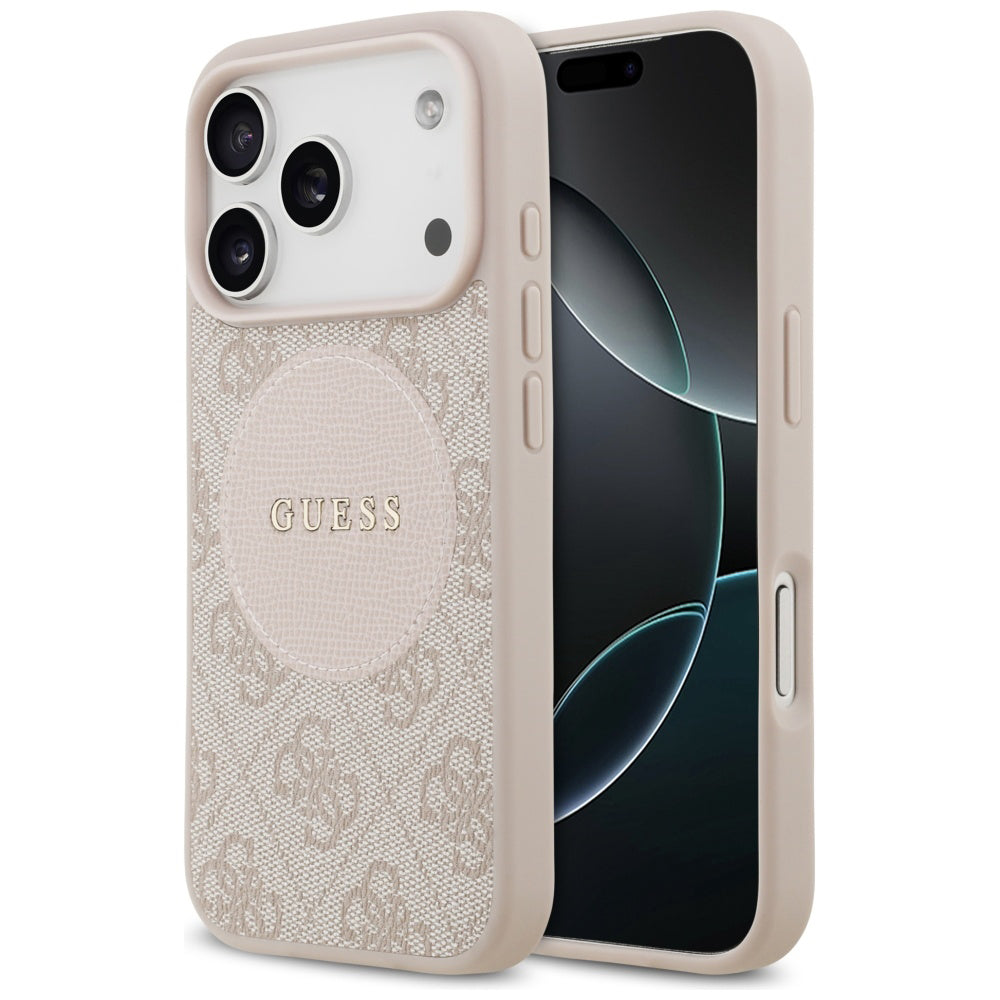MagSafe futrola za Apple iPhone 17 Pro, Guess, 4G Circle Classic Logo, Roza