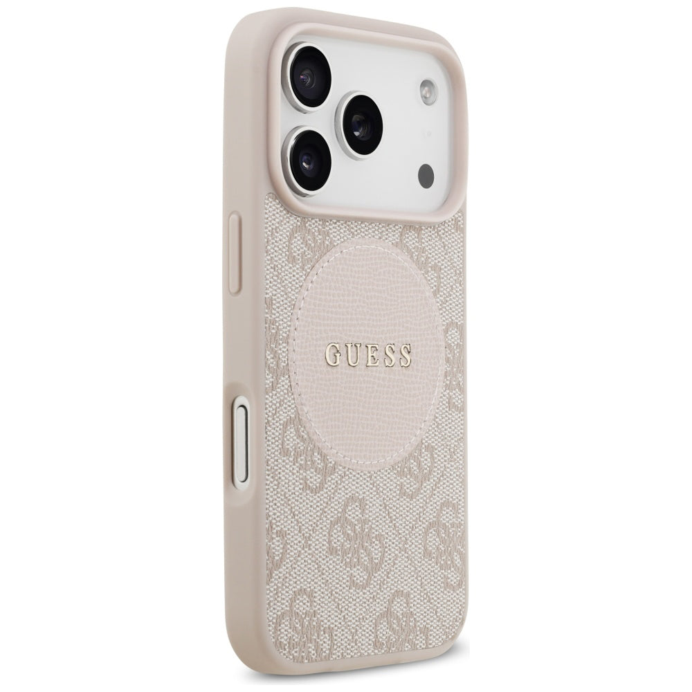 MagSafe futrola za Apple iPhone 17 Pro, Guess, 4G Circle Classic Logo, Roza