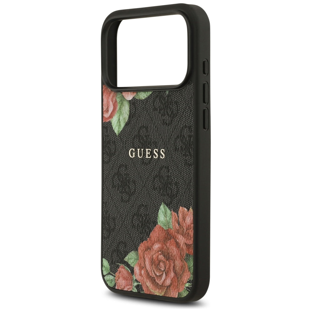MagSafe futrola za Apple iPhone 17 Pro, Guess, 4G Flowers Print, Crna