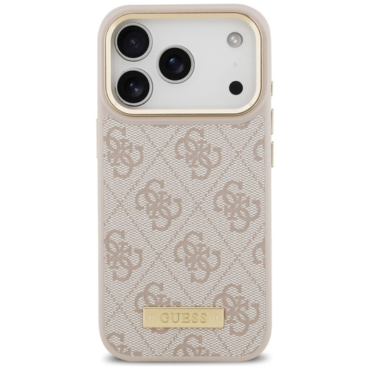 MagSafe futrola za Apple iPhone 17 Pro, Guess, 4G Logo Plate, Roza