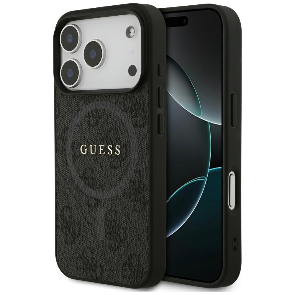 MagSafe futrola za Apple iPhone 17 Pro, Guess, 4G Ring Classic Logo, Crna