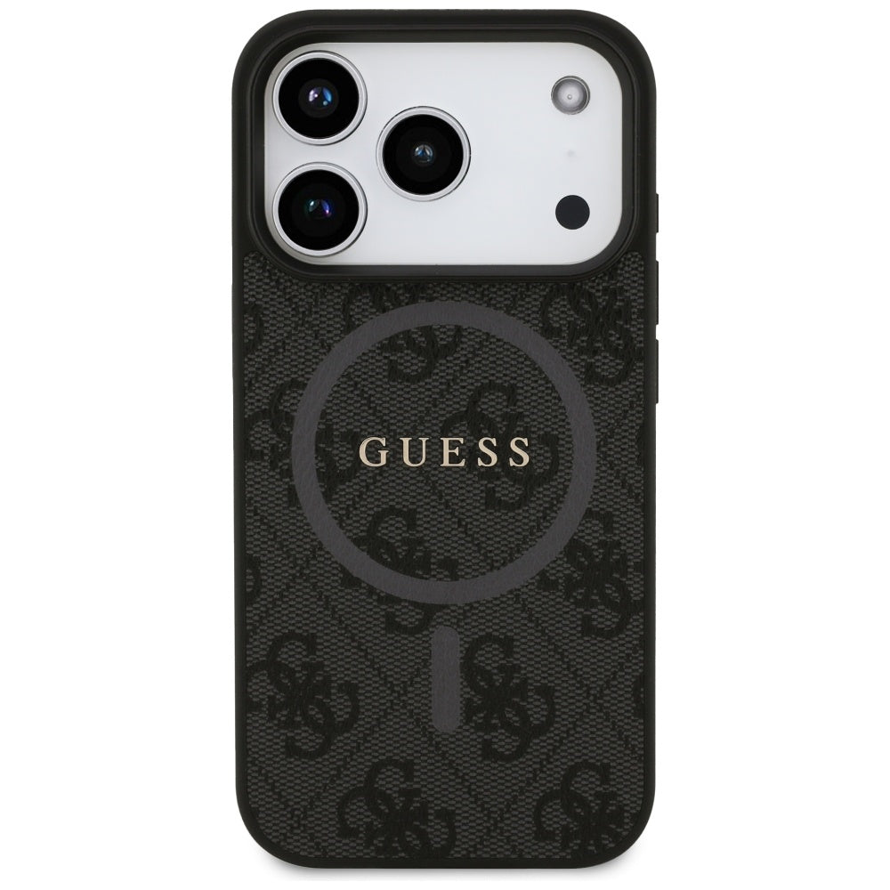 MagSafe futrola za Apple iPhone 17 Pro, Guess, 4G Ring Classic Logo, Crna