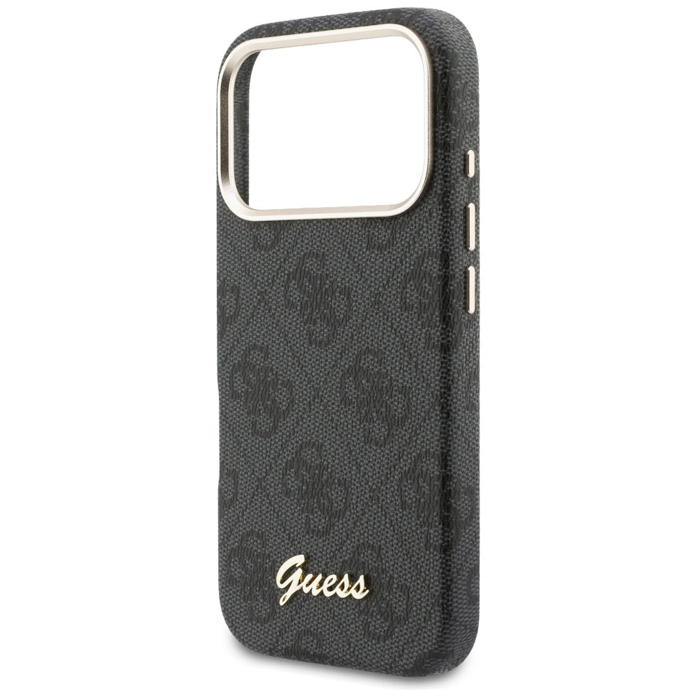 MagSafe futrola za Apple iPhone 17 Pro, Guess, 4G Script Logo, Crna
