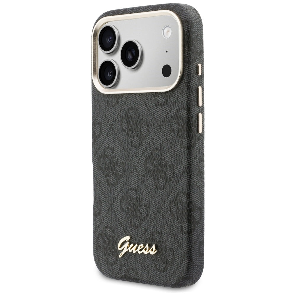 MagSafe futrola za Apple iPhone 17 Pro, Guess, 4G Script Logo, Crna