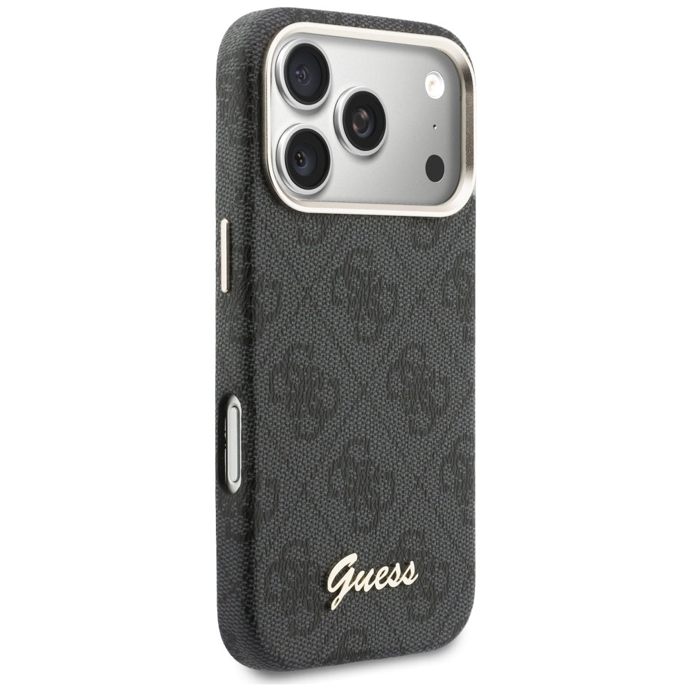 MagSafe futrola za Apple iPhone 17 Pro, Guess, 4G Script Logo, Crna