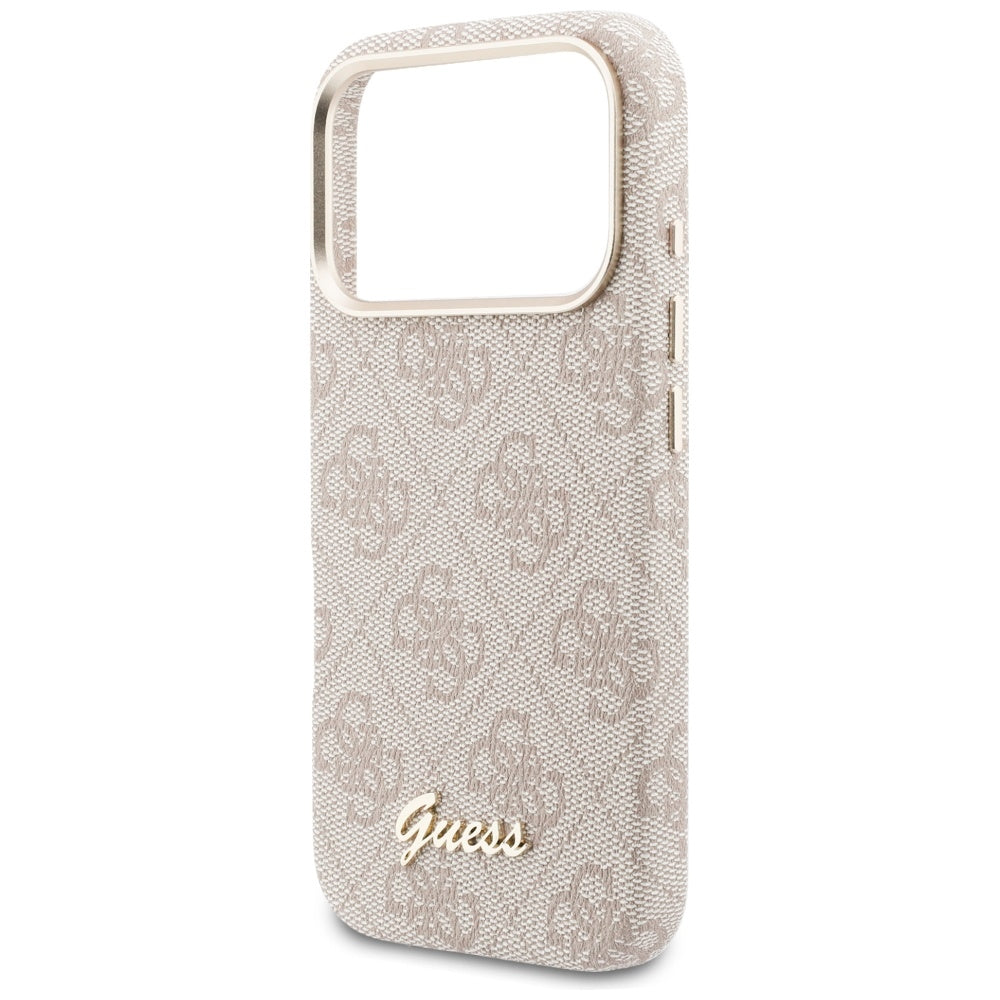 Futrola MagSafe za Apple iPhone 17 Pro, Guess, 4G Script Logo, Roza