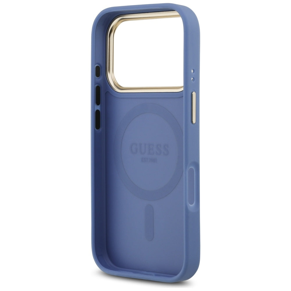 MagSafe futrola za Apple iPhone 17 Pro, Guess, 4G Strass Logo, Plava