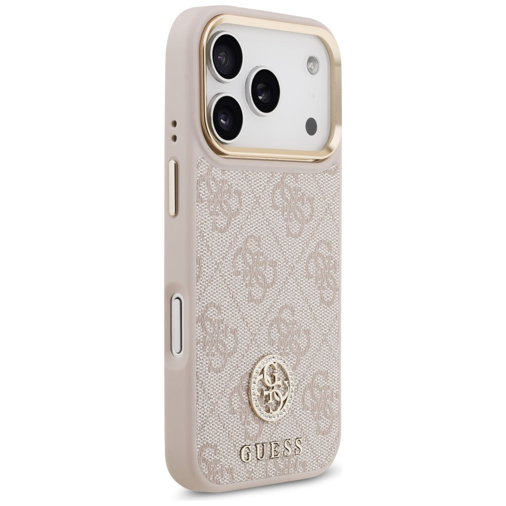 MagSafe futrola za Apple iPhone 17 Pro, Guess, 4G Strass Logo, Roza