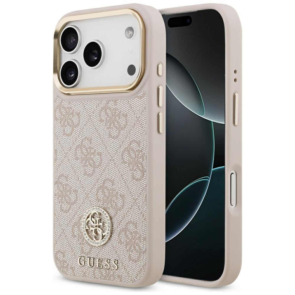 MagSafe futrola za Apple iPhone 17 Pro, Guess, 4G Strass Logo, Roza