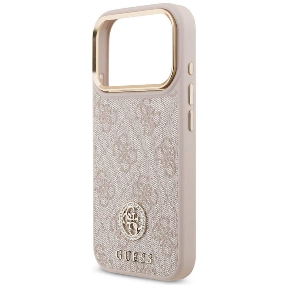 MagSafe futrola za Apple iPhone 17 Pro, Guess, 4G Strass Logo, Roza