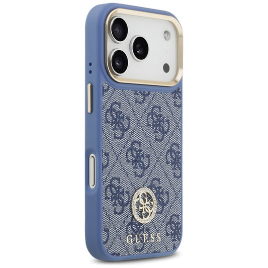 MagSafe futrola za Apple iPhone 17 Pro, Guess, 4G Strass Logo with Big Strap, Plava