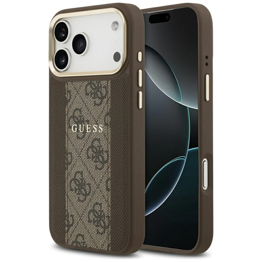 MagSafe futrola za Apple iPhone 17 Pro, Guess, 4G Stripe, smeđa