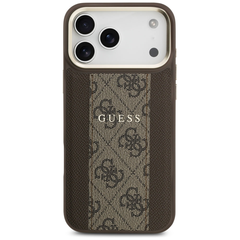 MagSafe futrola za Apple iPhone 17 Pro, Guess, 4G Stripe, smeđa
