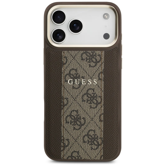 MagSafe futrola za Apple iPhone 17 Pro, Guess, 4G Stripe, smeđa