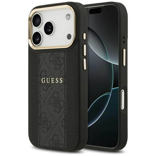 MagSafe futrola za Apple iPhone 17 Pro, Guess, 4G Stripe, Crna