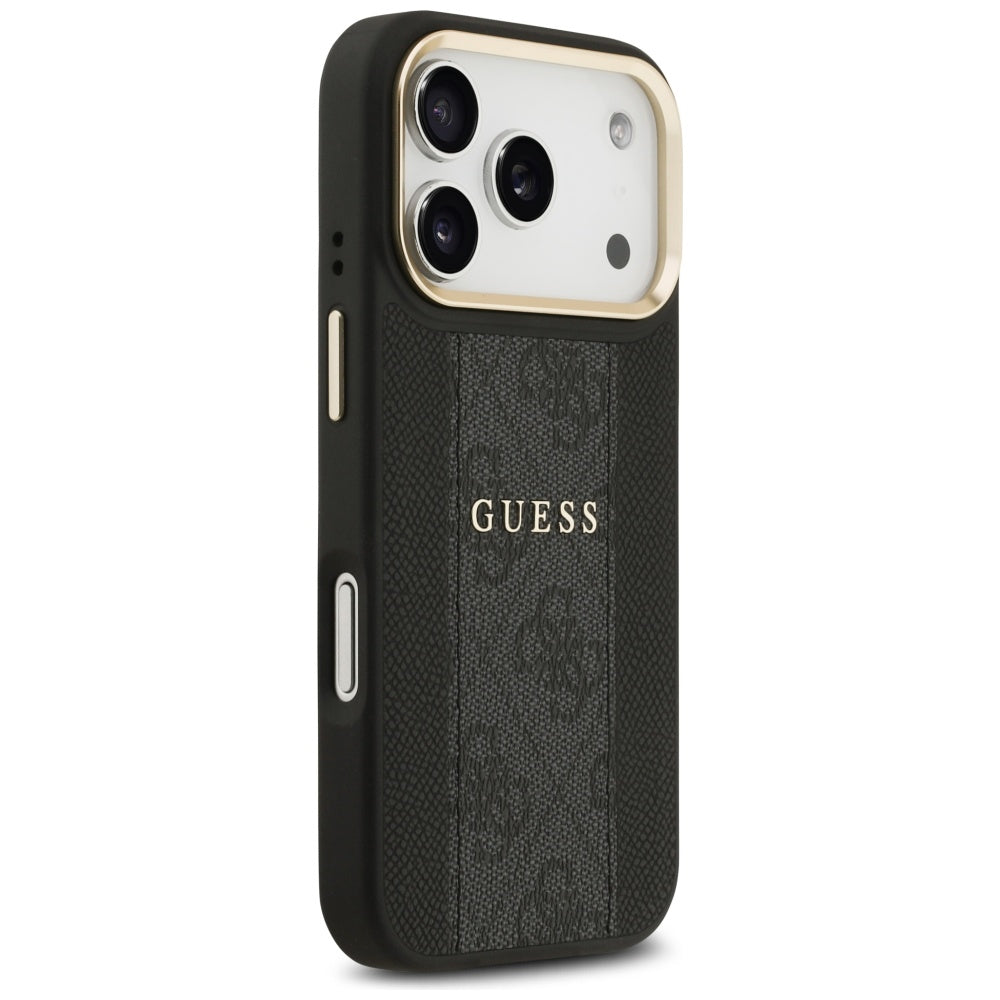 MagSafe futrola za Apple iPhone 17 Pro, Guess, 4G Stripe, Crna