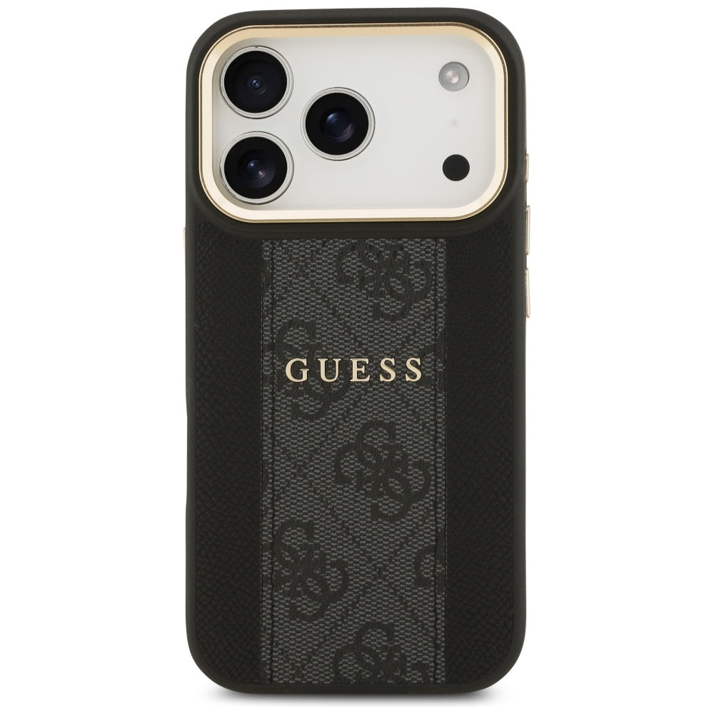 MagSafe futrola za Apple iPhone 17 Pro, Guess, 4G Stripe, Crna