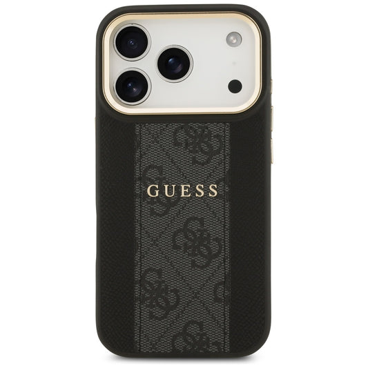 MagSafe futrola za Apple iPhone 17 Pro, Guess, 4G Stripe, Crna