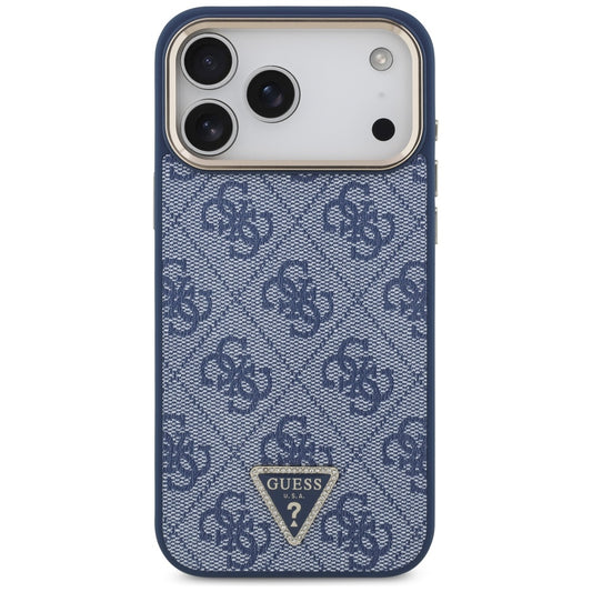 MagSafe futrola za Apple iPhone 17 Pro, Guess, 4G Triangle Logo, Zlatno plava