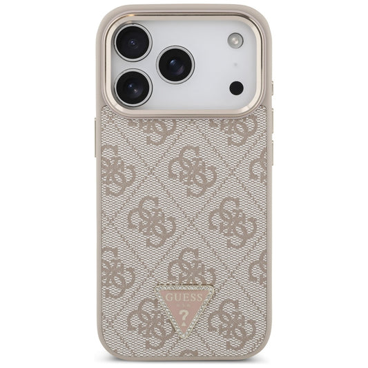 MagSafe futrola za Apple iPhone 17 Pro, Guess, 4G Triangle Logo, Zlatno Roza
