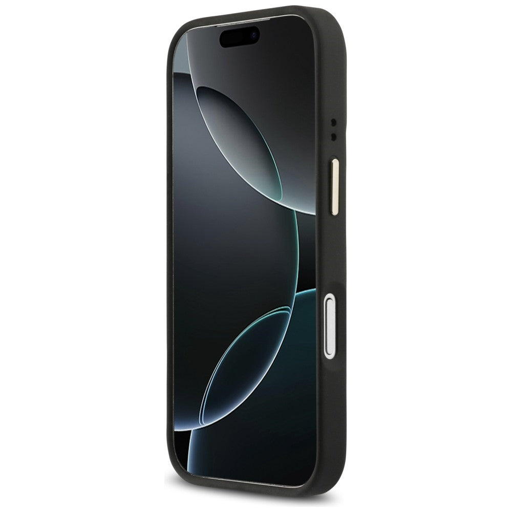 MagSafe futrola za Apple iPhone 17 Pro, Guess, 4G Triangle Logo with Stand Camera, Crno Zlatna