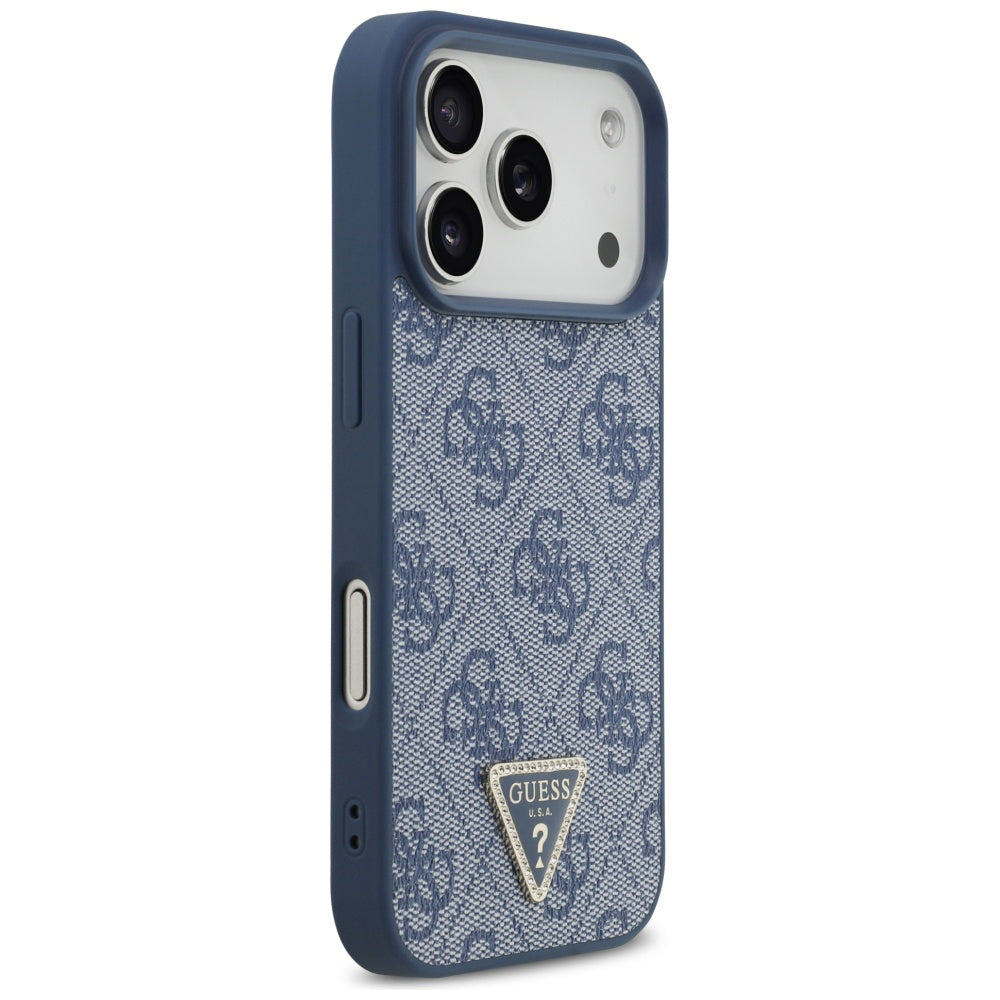 MagSafe futrola za Apple iPhone 17 Pro, Guess, 4G Triangle Strass, Plava