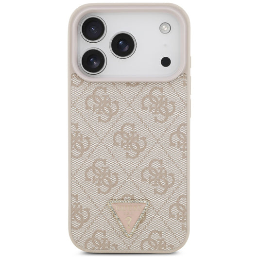 MagSafe futrola za Apple iPhone 17 Pro, Guess, 4G Triangle Strass, Roza